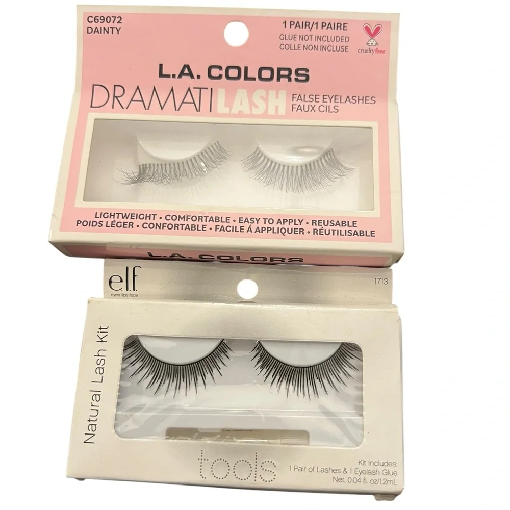 NEW E.L.F. Natural Lash Kit + L.A. Colors DramatiLash DAINTY False Eyelashes